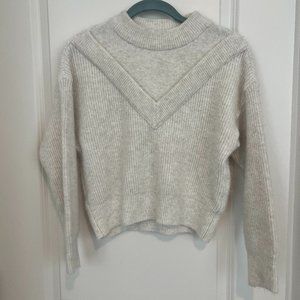 MANGO Off-White/Cream Cropped Sweater - Size Small